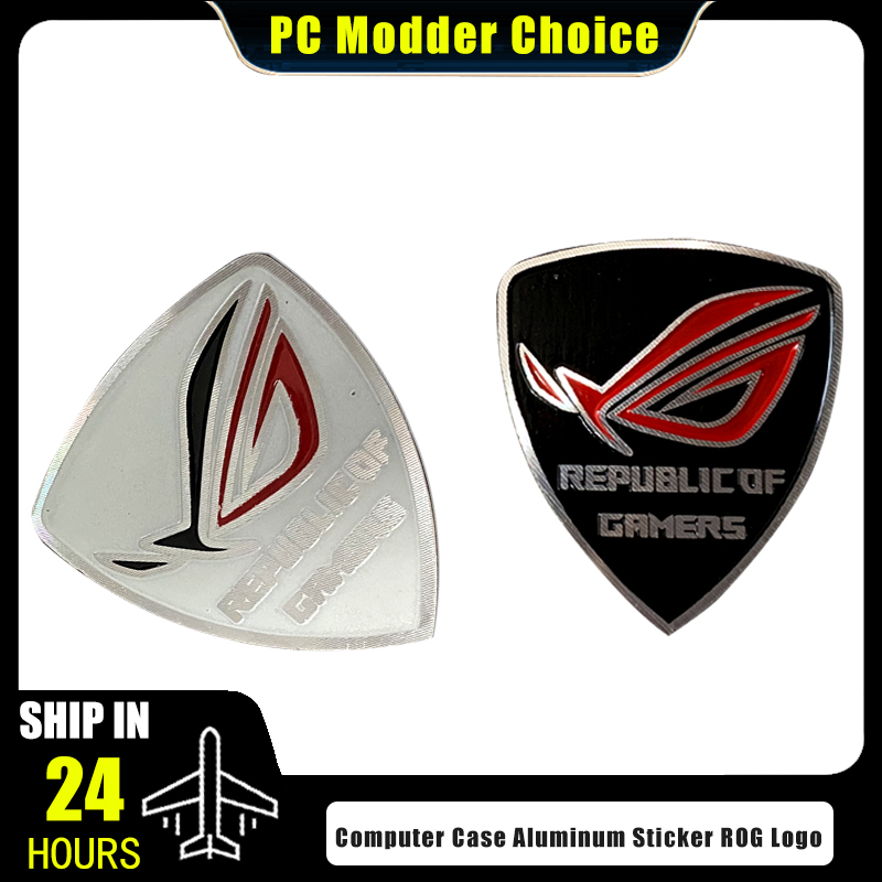 Tech Accessories Pc - コンピュータケースアルミステッカー ROG ロゴゲーマー信念ラベル PC キャビネット MOD