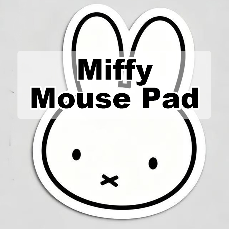 Kawaii Tech Accessories - ミッフィーマウスパッド かわいい漫画デザインのテックサーフェス、滑り止めゴムベース付き、オフィス＆ホームアクセサリー用多機能デスクマット