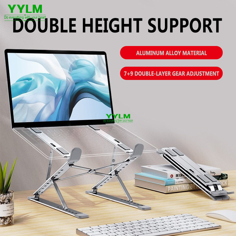 Laptop Stand Bamboo - YYLM N8 ラップトップスタンドアルミ Macbook 用調節可能なポータブルより安定したラップトップスタンド冷却スタンド折りたたみ式ノートブックホルダー