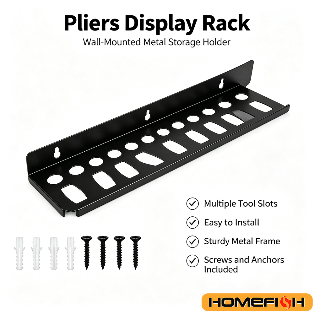 Tech Accessories Holder - 壁掛け式ツールオーガナイザーラック ドライバー レンチホルダー レール収納ハンガー ガレージ ワークショップ