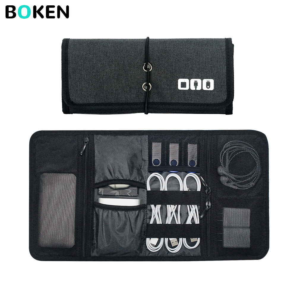 Tech Accessories Bag - テックオーガナイザーバッグ ケーブル収納ケース トラベル電子アクセサリーポーチ 充電器 モバイルバッテリー イヤホン