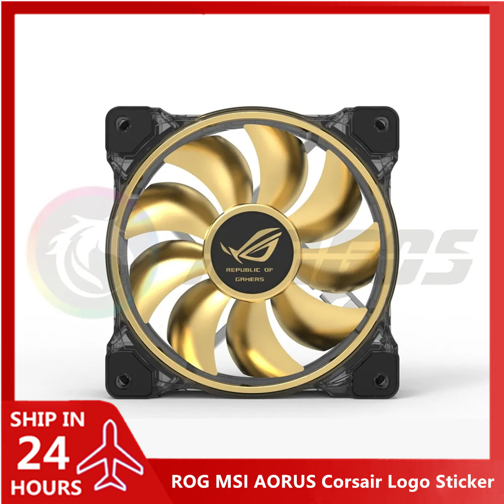 Tech Accessories Pc - PC ゲーマーキャビネットファンロゴステッカー ROG MSI AORUS Corsair