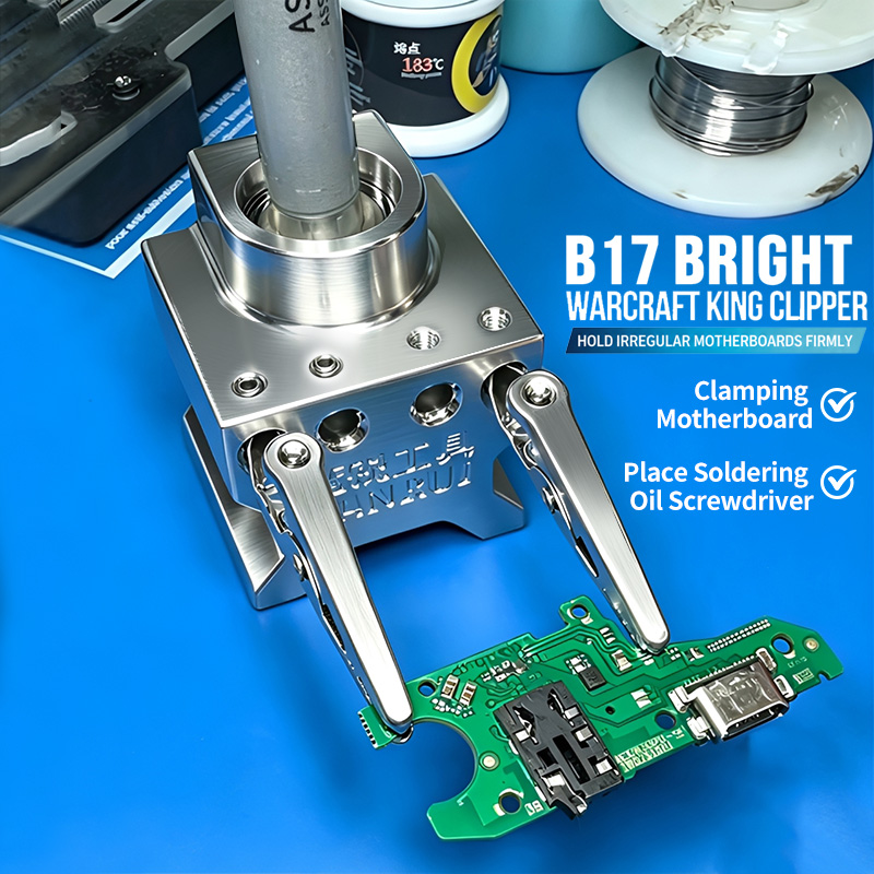 Tech Accessories Holder - LANRUI B17 調整可能な全金属製PCBホルダー固定具クランプ、携帯電話ロジックボード修理はんだ付け作業用ツール