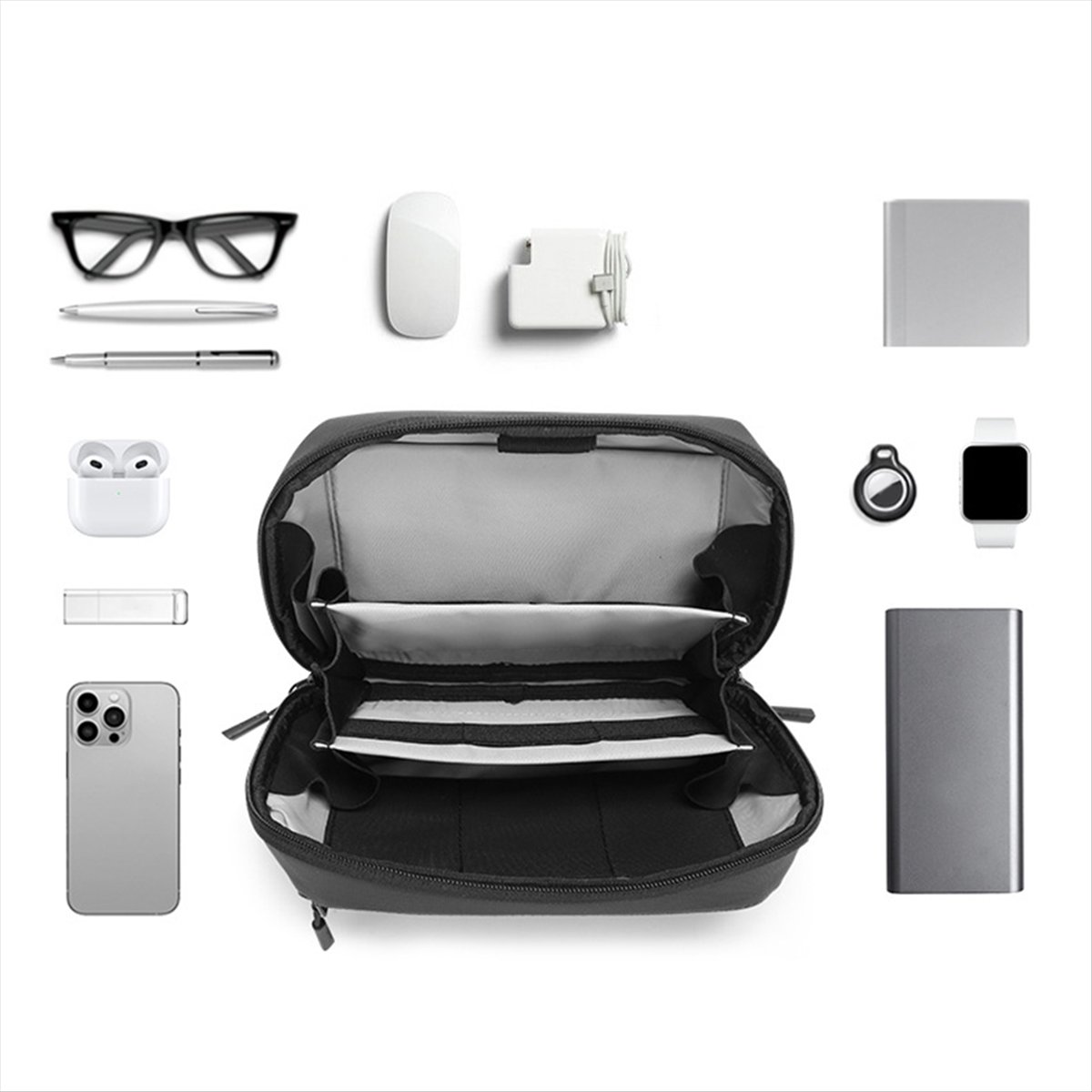 Tech Accessories Storage - ☶ ❈ ＊ ♥ AC1578-防水テックポーチ 多層オーガナイザーケース