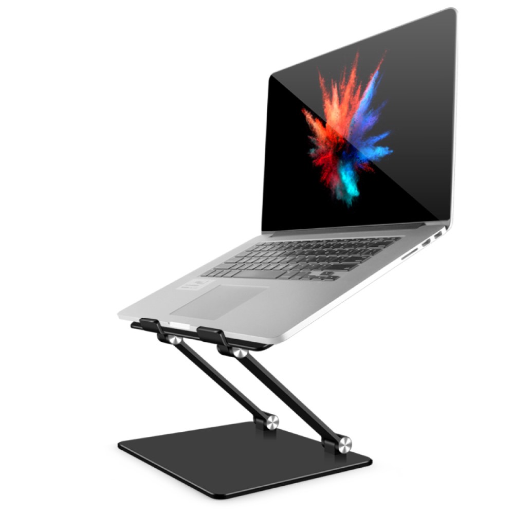 Laptop Stand Bamboo - 高さ調節可能なラップトップスタンド MacBook Pro/Air 7-17.3インチのラップトップに対応 アルミニウム製ラップトップスタンド 折りたたみ式DJラップトップスタンド