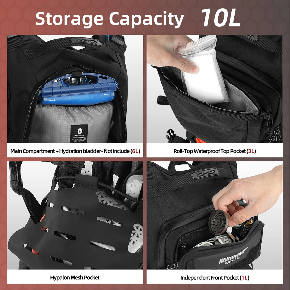 Rhinowalk バイク用バックパック 10L レインカバ - Tech Accessories Bag のレビューと価格