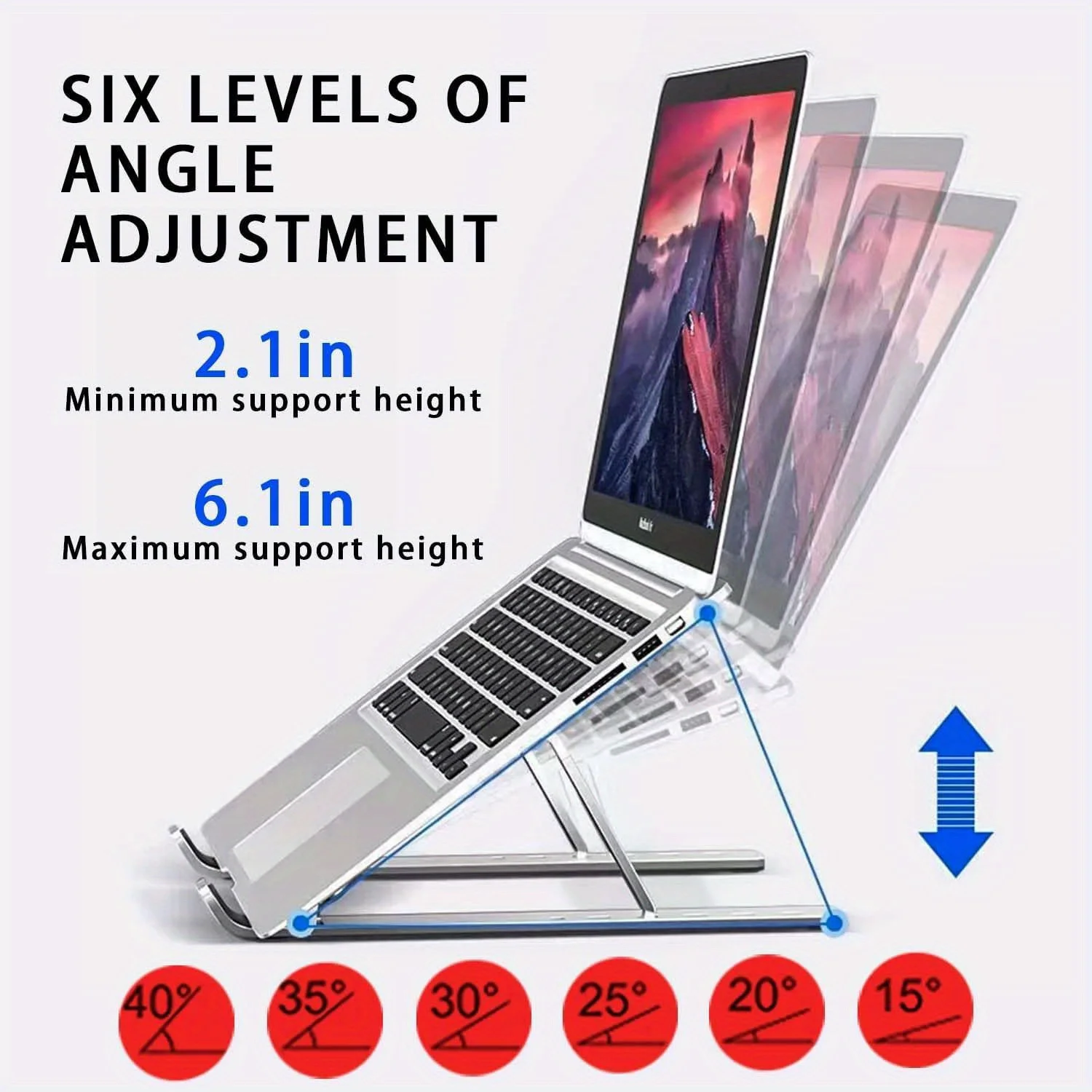 調節可能なアルミニウム製ラップトップスタンド - 6段階の高 - Laptop Stand Bamboo のレビューと価格