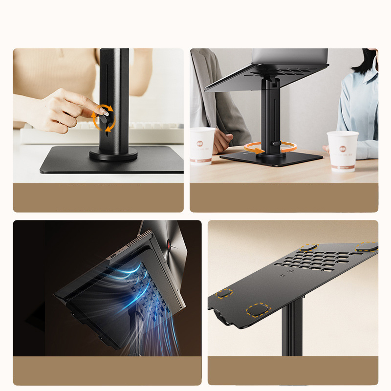 ラップトップスタンド 360度回転可能な垂直ブラケット 吊り - Laptop Stand Bamboo のレビューと価格