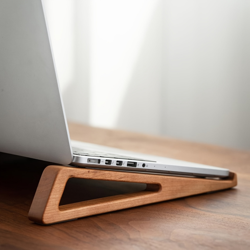 ポータブル折りたたみ式木製ノートパソコンスタンド - 人間工 - Laptop Stand Bamboo のレビューと価格