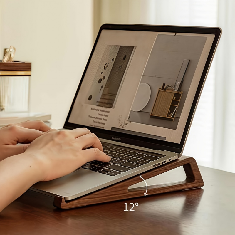 ポータブル折りたたみ式木製ノートパソコンスタンド - 人間工 - Laptop Stand Bamboo のレビューと価格